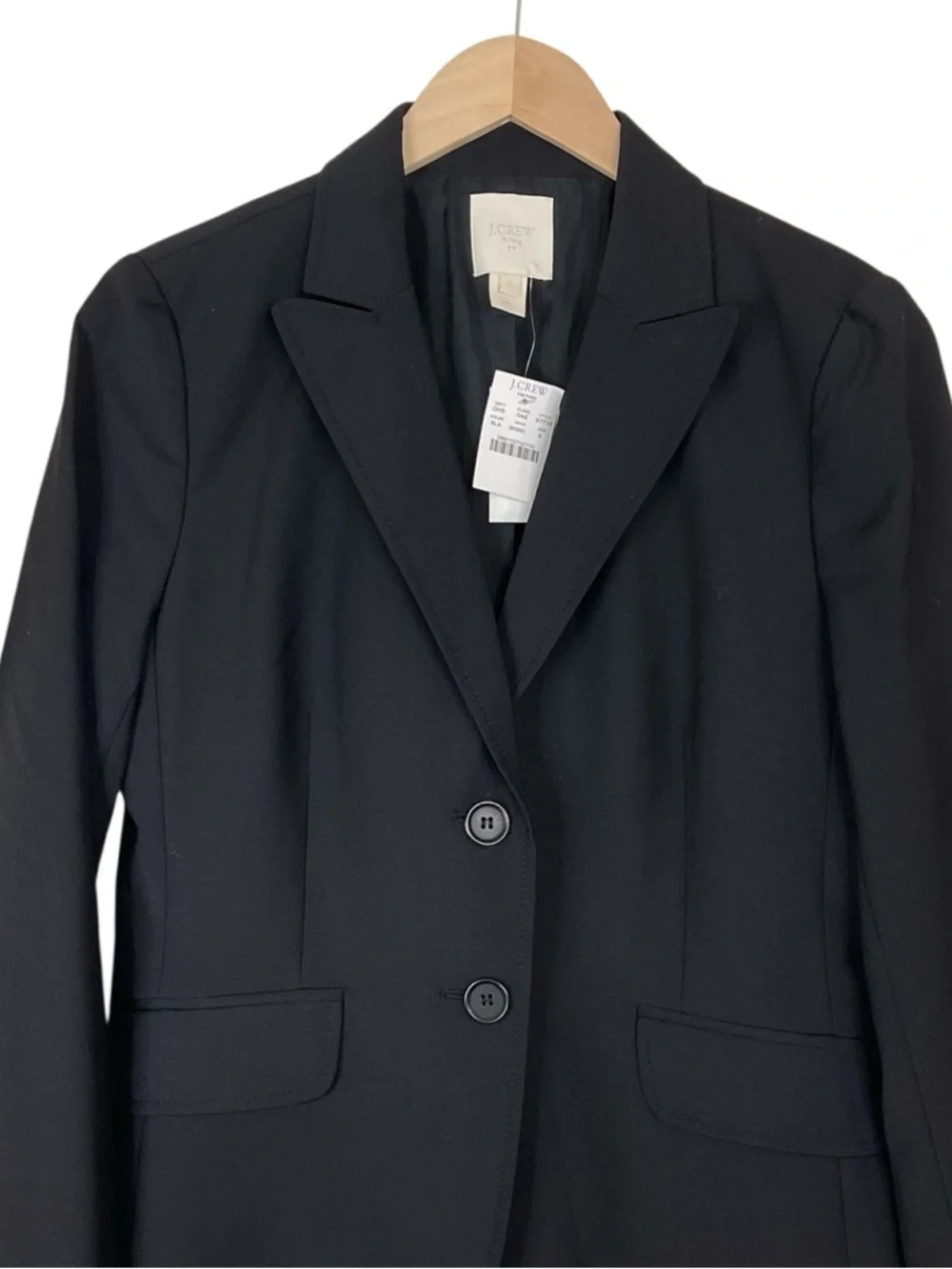 J. Crew Factory Black Wool Blazer Notch Collar Size 8 FLAW